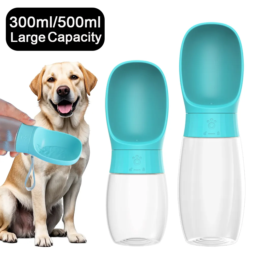Gamme de gourdes pour chien Gambadeau en jaune, gris et turquoise